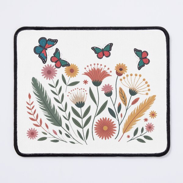 Item preview, Bright Botanical Garden Butterfly Floral Motif designed and sold by QuiteOrbit.
