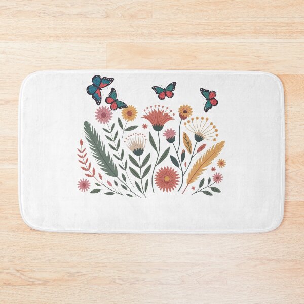 Item preview, Bright Botanical Garden Butterfly Floral Motif designed and sold by QuiteOrbit.