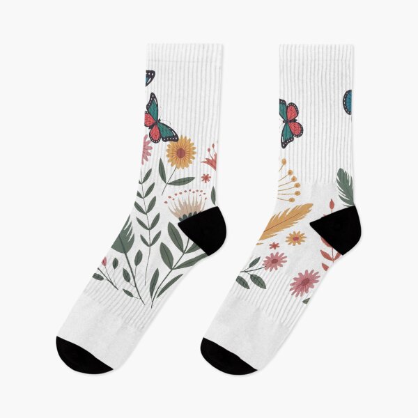 Item preview, Bright Botanical Garden Butterfly Floral Motif designed and sold by QuiteOrbit.