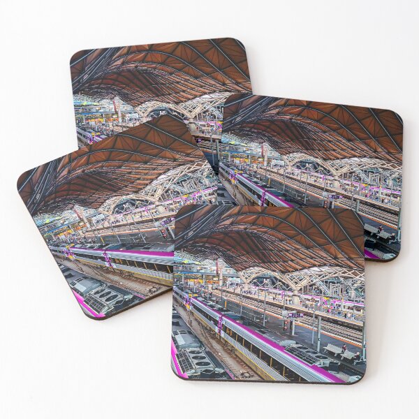 Item preview,  Trains at Southern Cross Station - Melbourne, Victoria, Australia designed and sold by Steven Jodoin.