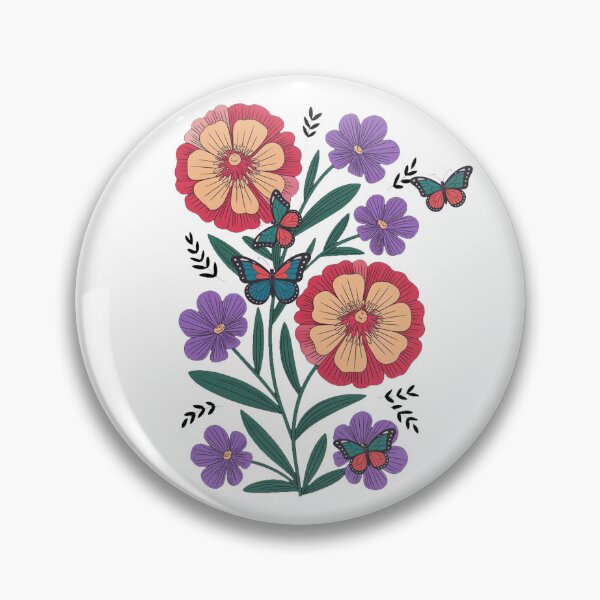 Item preview, Vintage Flowers Butterflies Floral Boho Wildflowers designed and sold by QuiteOrbit.