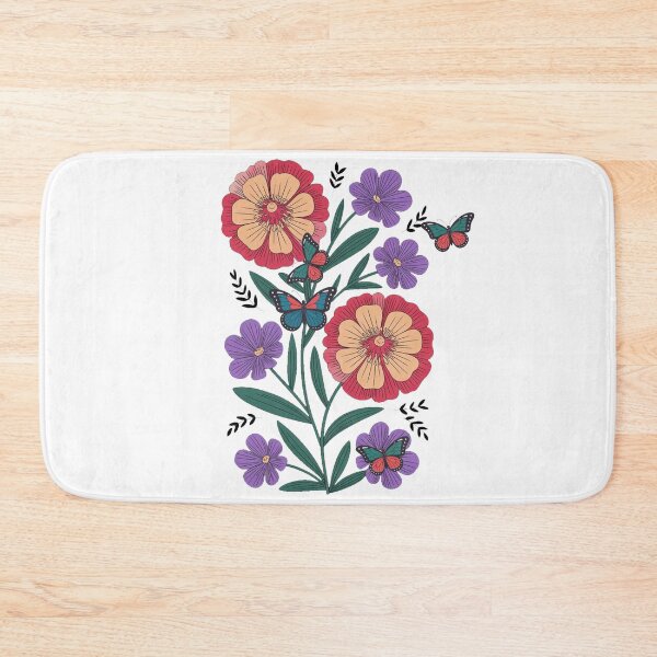 Item preview, Vintage Flowers Butterflies Floral Boho Wildflowers designed and sold by QuiteOrbit.