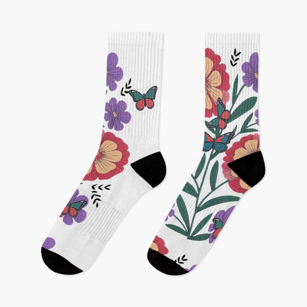 Item preview, Vintage Flowers Butterflies Floral Boho Wildflowers designed and sold by QuiteOrbit.