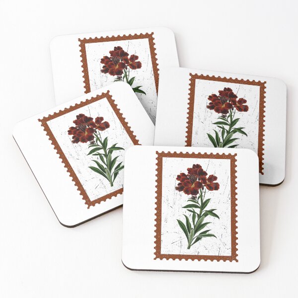Item preview, Vintage Red Flower Stamp - Aesthetic Botanical Retro Art  designed and sold by Atlasoloji.