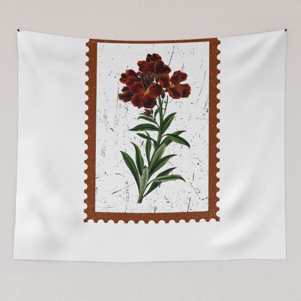 Item preview, Vintage Red Flower Stamp - Aesthetic Botanical Retro Art  designed and sold by Atlasoloji.
