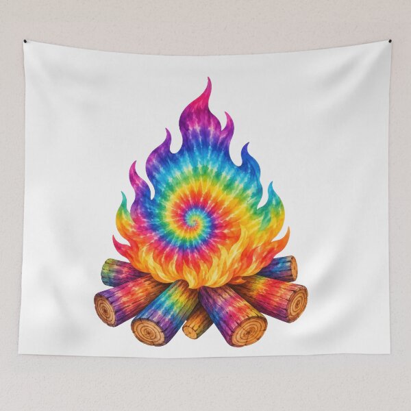 Item preview, Tie-Dye Rainbow Campfire Art designed and sold by jgvisualarts.