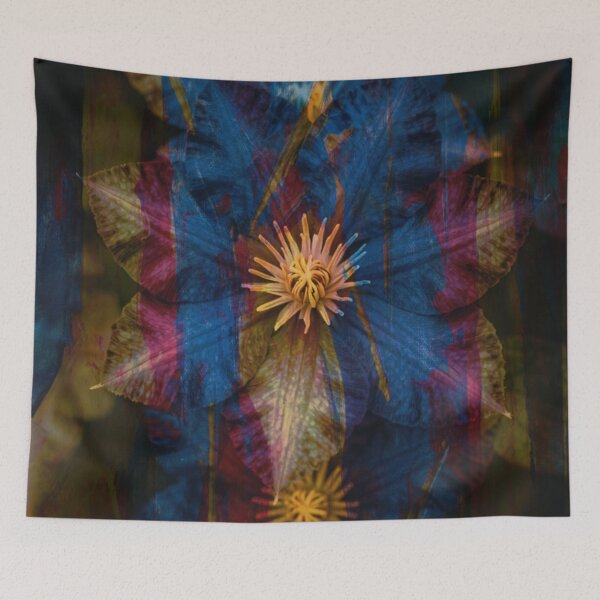 Item preview, Abstract Double-Exposed Clematis designed and sold by CunningMaskPrints.