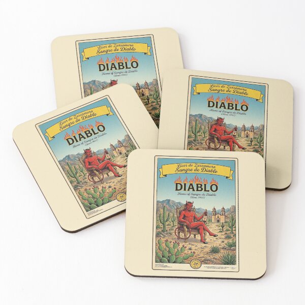 Item preview, Vintage Sangre de Diablo Mexican Liquor Poster Art designed and sold by Lifer Art and Design.