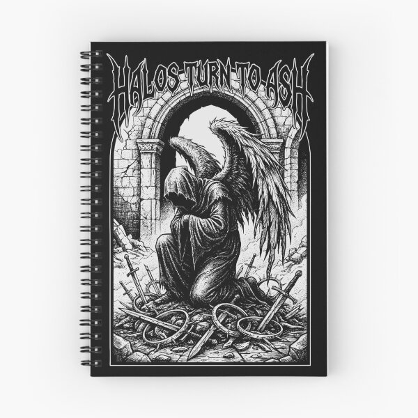 Item preview, Halos Turn To Ash - Dark Gothic Weeping Angel Illustration designed and sold by LockjowArt.