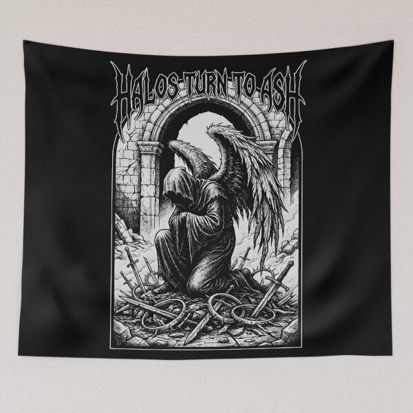 Item preview, Halos Turn To Ash - Dark Gothic Weeping Angel Illustration designed and sold by LockjowArt.