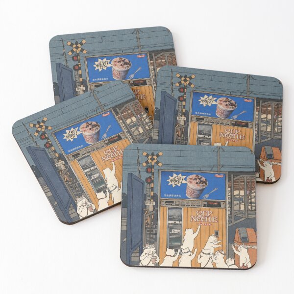 Item preview, Midnight Noodle Cats: Ukiyo-e Vending Machine designed and sold by Komatoya.