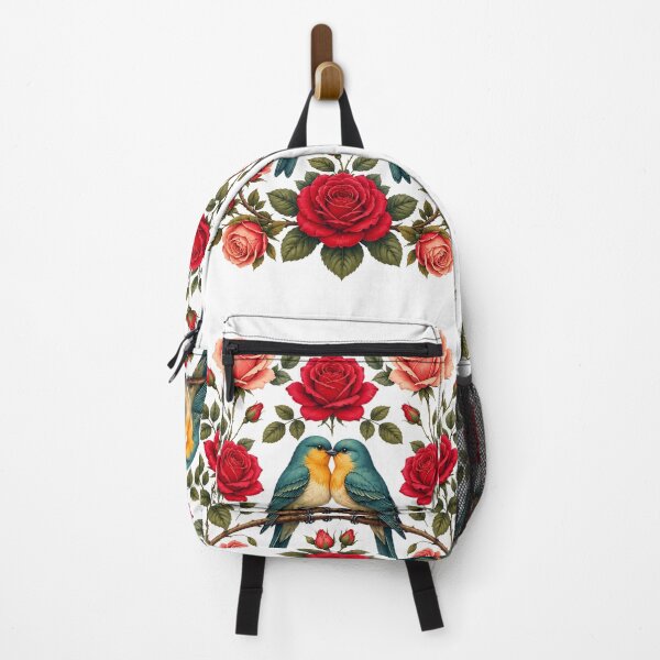 Item preview, Vintage Lovebirds and Rose Garden Floral designed and sold by QuiteOrbit.