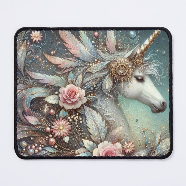 Item preview, Enchanted Unicorn Amidst Florals designed and sold by purplesensation.