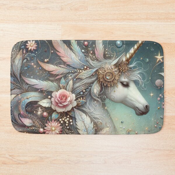 Item preview, Enchanted Unicorn Amidst Florals designed and sold by purplesensation.