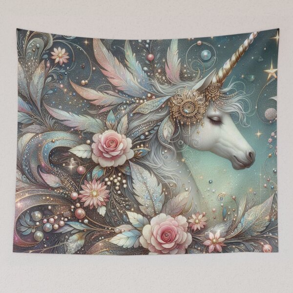 Item preview, Enchanted Unicorn Amidst Florals designed and sold by purplesensation.