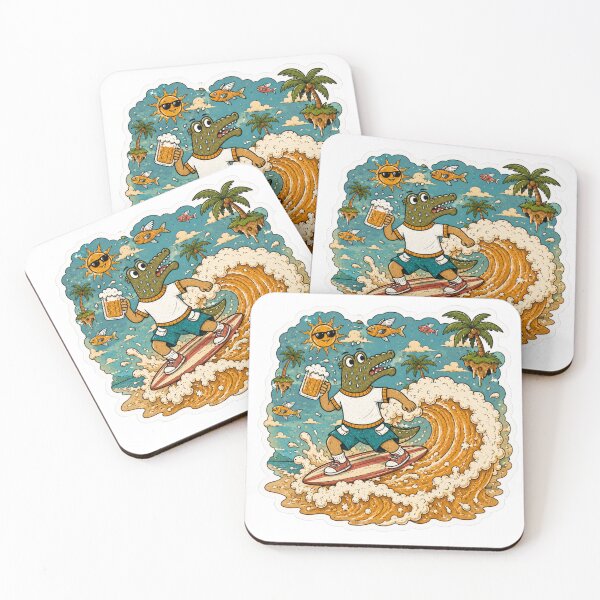 Item preview, Beer Wave Crocodile Sticker designed and sold by Soeklahan07.
