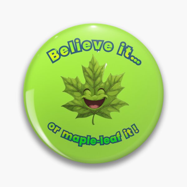 Item preview, Happy Maple Leaf Character with Pun Text designed and sold by NatalyArtStudio.