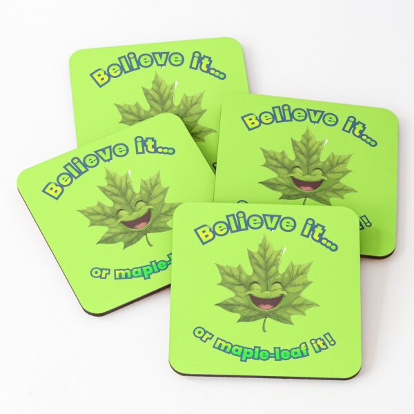 Item preview, Happy Maple Leaf Character with Pun Text designed and sold by NatalyArtStudio.