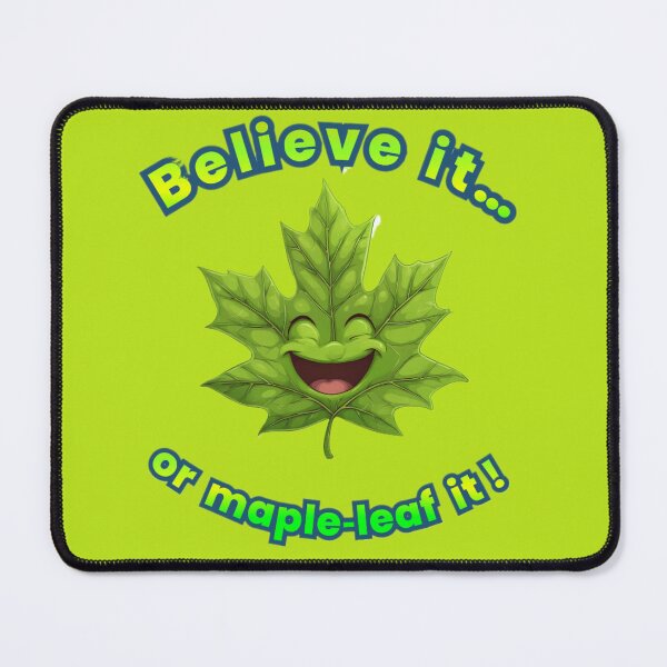 Item preview, Happy Maple Leaf Character with Pun Text designed and sold by NatalyArtStudio.