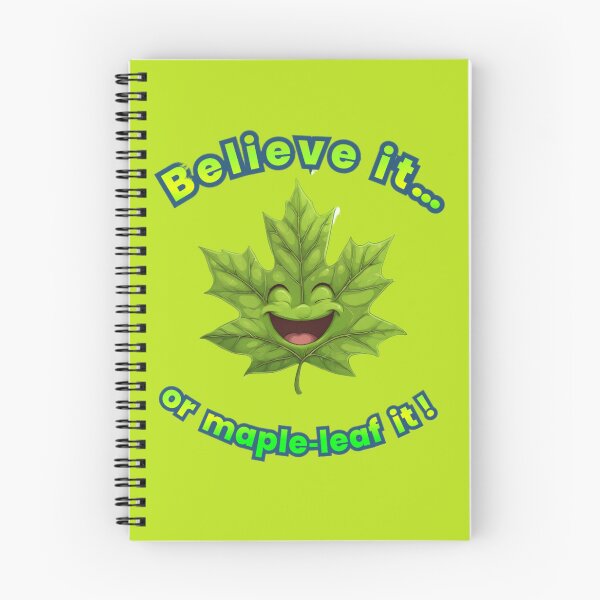 Item preview, Happy Maple Leaf Character with Pun Text designed and sold by NatalyArtStudio.