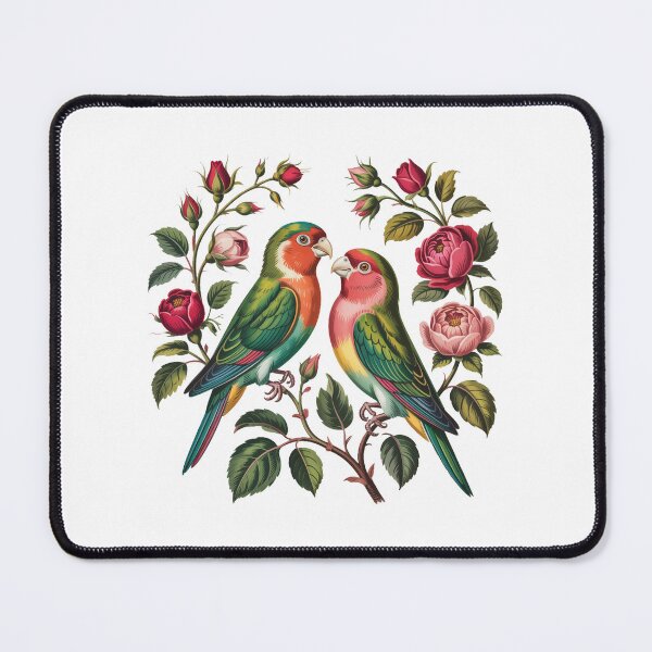 Item preview, Romantic Birds Surrounded by Blooming Roses designed and sold by QuiteOrbit.