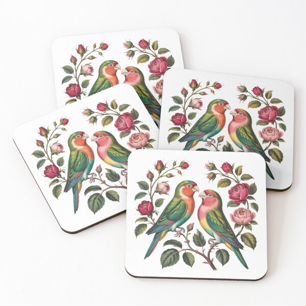 Item preview, Romantic Birds Surrounded by Blooming Roses designed and sold by QuiteOrbit.