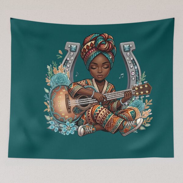 Item preview, Melody in Motion- Acoustic Empress Melanin Guitar Art. designed and sold by digitalbob60.