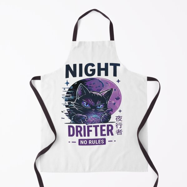 Item preview, Cyberpunk Black Cat Night Drifter Illustration designed and sold by Ahmedsyde.