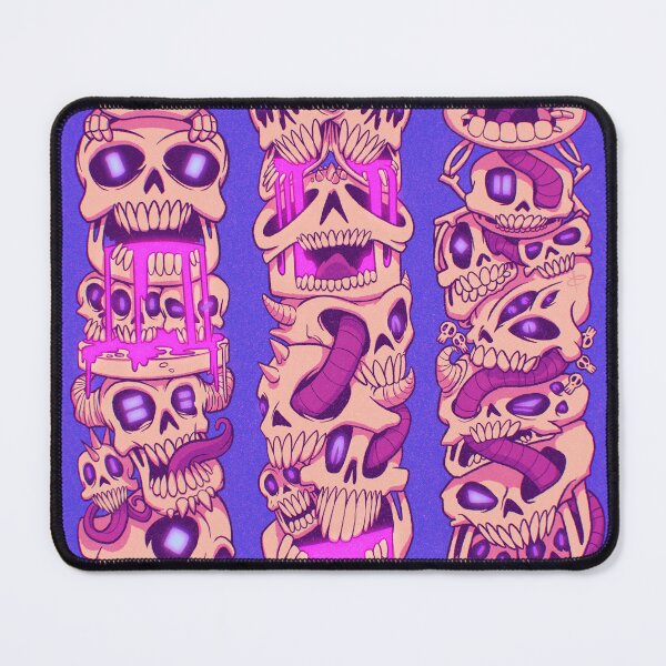 Item preview, Skulls in stacks on purple designed and sold by Chris Kirkby.