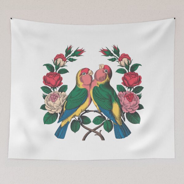 Item preview, Cute Floral Wreath with Love Birds designed and sold by QuiteOrbit.