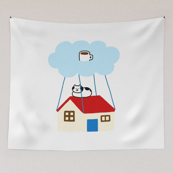 Item preview, a Cat on the flying house designed and sold by superbaechoo.