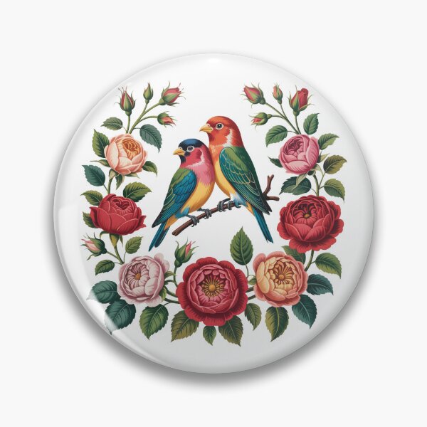 Item preview, Romantic Floral Frame with Colorful Birds designed and sold by QuiteOrbit.
