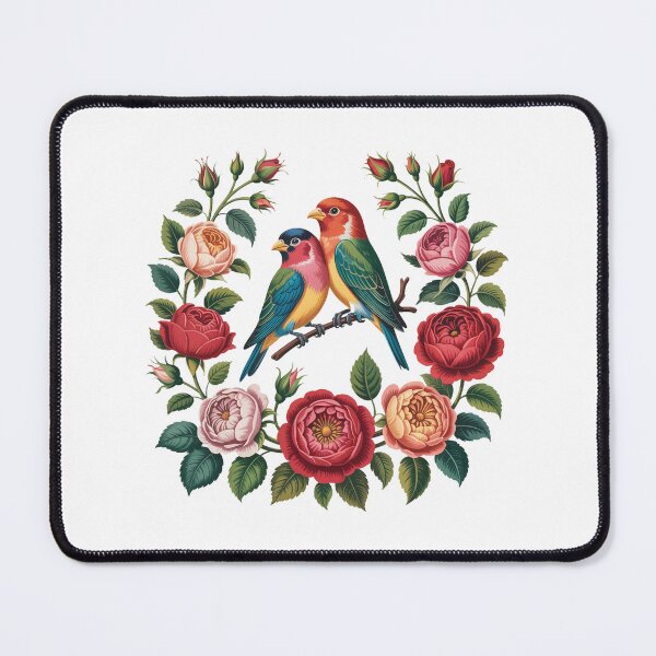 Item preview, Romantic Floral Frame with Colorful Birds designed and sold by QuiteOrbit.