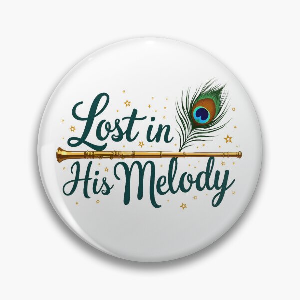 Item preview, Lost in His Melody – Krishna Inspired Flute Quote | Bhakti Spiritual Sticker & T-Shirt designed and sold by Nene's design.