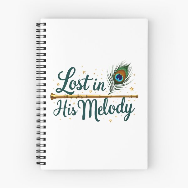 Item preview, Lost in His Melody – Krishna Inspired Flute Quote | Bhakti Spiritual Sticker & T-Shirt designed and sold by Nene's design.