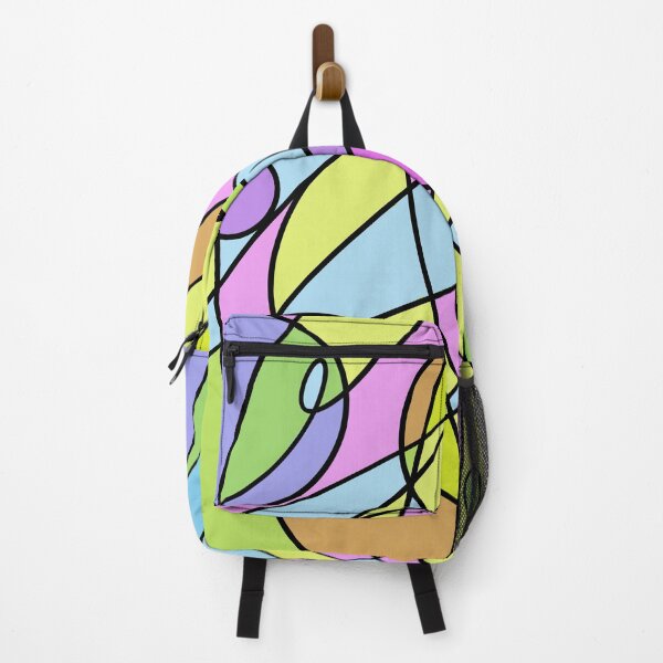 Item preview, Pastel Planet Orbit Art Print | Abstract Space Line Art | Colorful Stained Glass Wall Decor designed and sold by RareSquareBearArts.