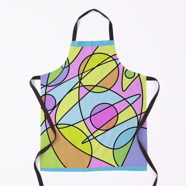 Item preview, Pastel Planet Orbit Art Print | Abstract Space Line Art | Colorful Stained Glass Wall Decor designed and sold by RareSquareBearArts.