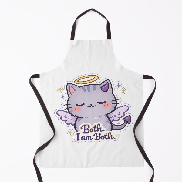 Item preview, Angel Devil Cat Sticker | Both I Am Both Kawaii Cat Decal designed and sold by CozyNekoClub.