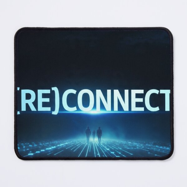 Item preview, (RE)CONNECT - Digital Human Connection Sci-Fi Blue Neon Art designed and sold by AiNaturalsOnly.