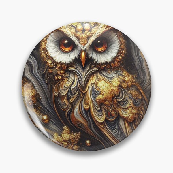 Item preview, Liquid Golden Cosmic Owl designed and sold by purplesensation.