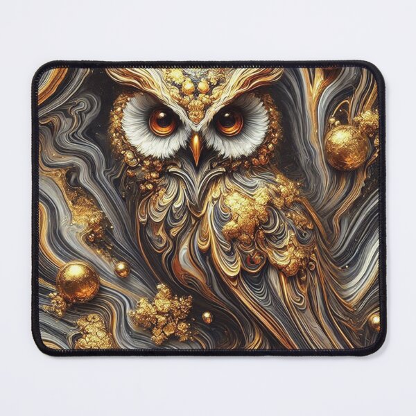 Item preview, Liquid Golden Cosmic Owl designed and sold by purplesensation.