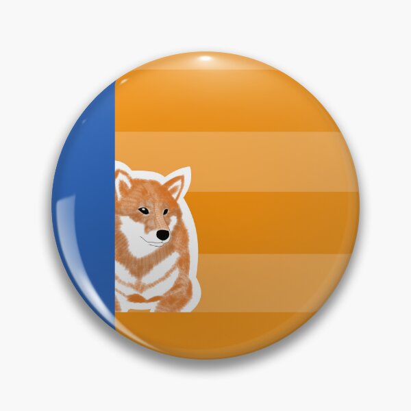 Item preview, 80's vibes colors (orange, blue) with red Shiba Inu designed and sold by ShibaCruise-On.