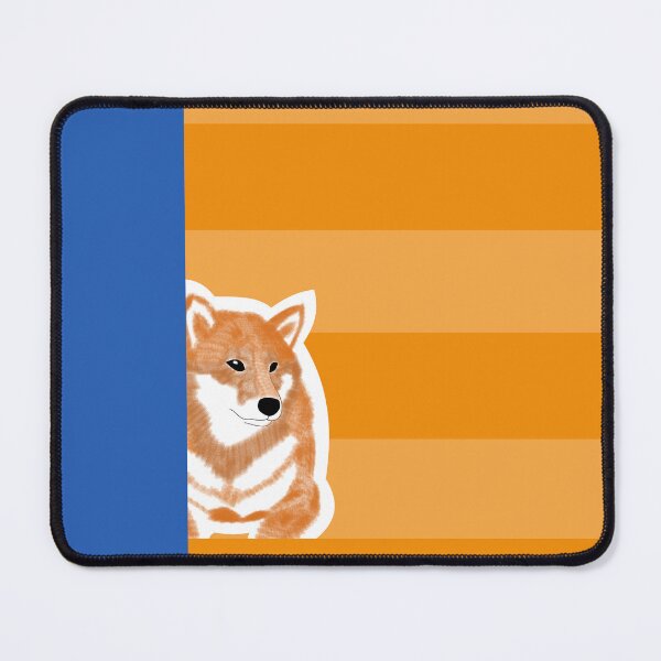 Item preview, 80's vibes colors (orange, blue) with red Shiba Inu designed and sold by ShibaCruise-On.