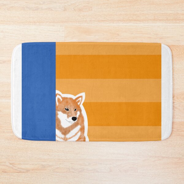 Item preview, 80's vibes colors (orange, blue) with red Shiba Inu designed and sold by ShibaCruise-On.