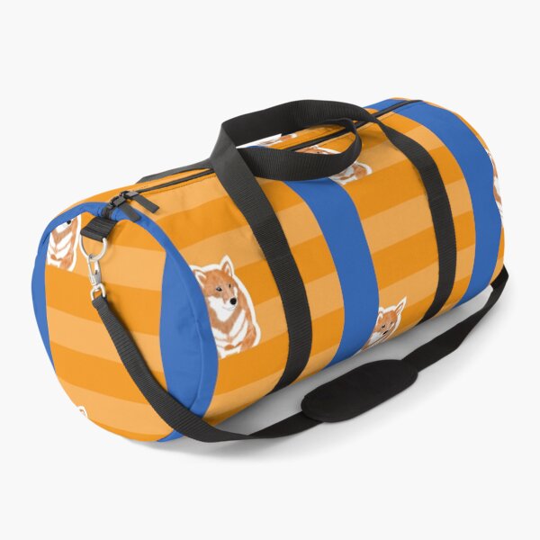 Item preview, 80's vibes colors (orange, blue) with red Shiba Inu designed and sold by ShibaCruise-On.