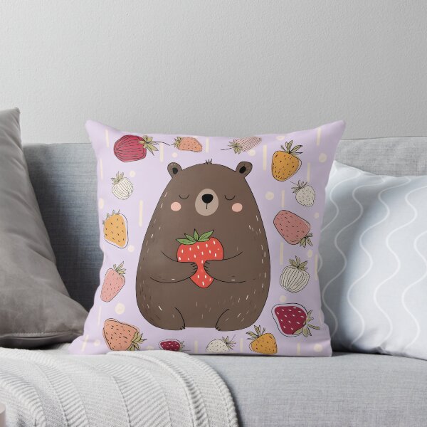 Item preview, Sweet Strawberry Bear – Cute Kawaii Woodland Friend designed and sold by Whimsical Wayfarer.