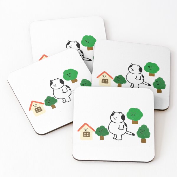 Item preview, a Cat with trees and a house designed and sold by superbaechoo.