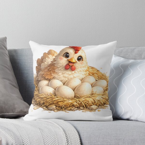 Item preview, Cute Hen Nesting Fresh Eggs designed and sold by krujoArt.