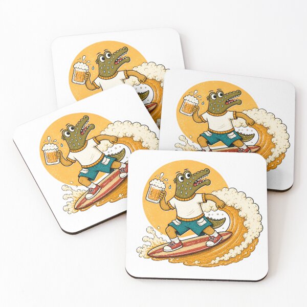 Item preview, Beer Wave Crocodile Surf Sticker designed and sold by Soeklahan07.