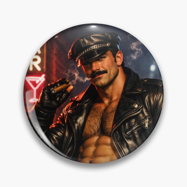 Item preview, Gay Leather Bar Cigar Smoking Daddy Berlin Leder Pride Graphic Design designed and sold by ItsAKinkThing.